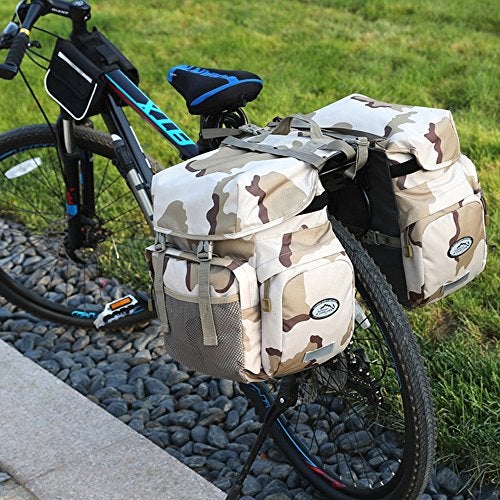 ZTZ 50L Panniers Bike Bags, Waterproof Bike Panniers Made of High-Density 600D Polyester for Durable Use, Bike Saddle Bag come with Reflective Trim and Rain Cover, Easy Organize in 7 inch Rack(Gray) - Image 2