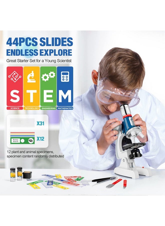 Uarzt 58-Piece Kids Microscope Kit - 100X-1200X Magnification, Metal Body, Led Light, Carrying Box - Science Experiment Toy For Kids Ages 5-12  - Image 2