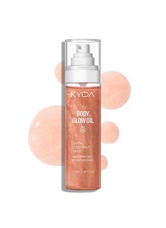 KYDA KYDA Body Glow Oil, SPF 45 Broad Spectrum, Sunscreen Body Oil with Rose Gold Mica, Moisturizing Coconut Body Oil, Glow Body Moisturizer, Lightweight, Water Resistant, 3.38 fl oz, ROSE 