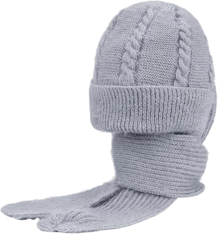 Richmen قبعة وشاح هود شتوي من ريتشمن للنساء قبعات بوني ناعمة مع كرات للشتاء 2 في 1 مجموعة الأوشحة للفتيات مقاس مجاني - Image 2