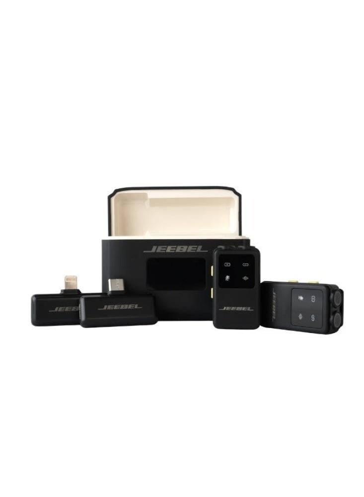 جيبيل نظام الميكروفون اللاسلكي ثنائي البث Jeebel JE-B407 - صوت عالي الدقة مع ميكروفون مزدوج وشاشة رقمية - Image 1