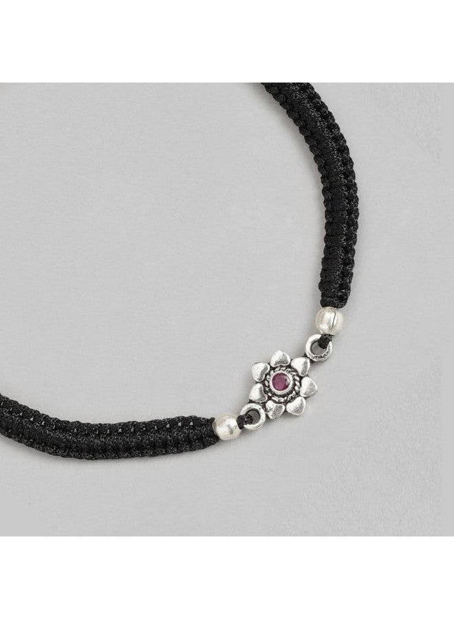 ZAVYA 925 Sterling Silver Designer Floral Rhodium Plated Adjustable Thread Anklet (Single) | Gift for Women & Girls | With Certificate of Authenticity & 925 Hallmark - Image 4
