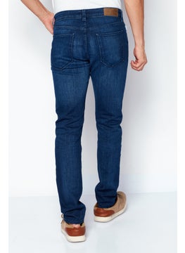 Selected Homme Men Slim Fit Washed Stretchable Denim Jean, Med Blue  - Image 4