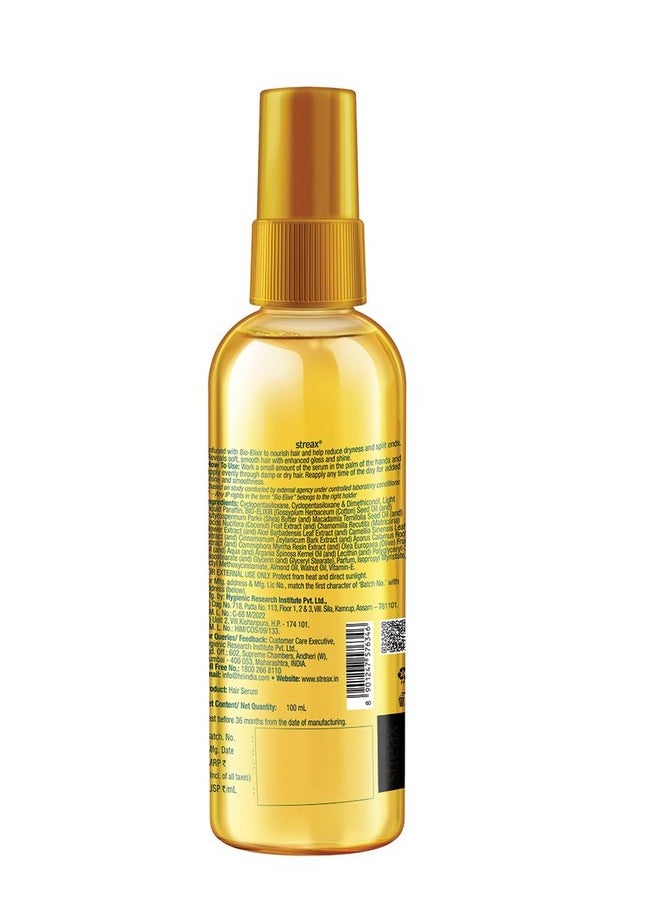 Streax - Anti Split Hair Serum, 100 Ml I With Bio - Elixir I Controls Split Ends I 82% Reduction In Split Ends I 60% Reduction In Dryness - Image 1