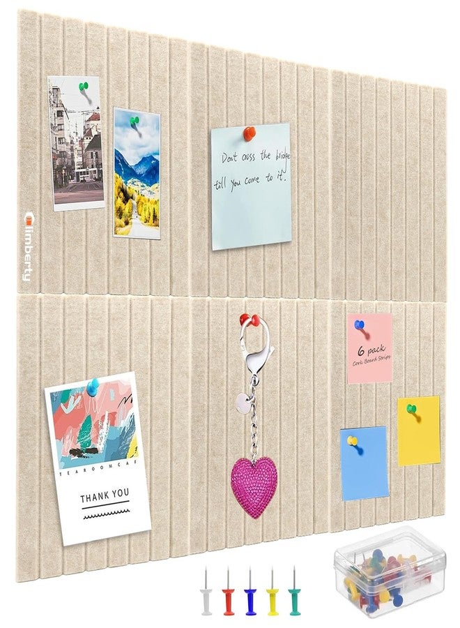Climberty® 6-Piece Felt Board Bulletin Board,30x30cm Self-Adhesive Wall Panel,with 50 Pushpins Felt Message for Notes Photos and Schedules (Beige) - Image 1