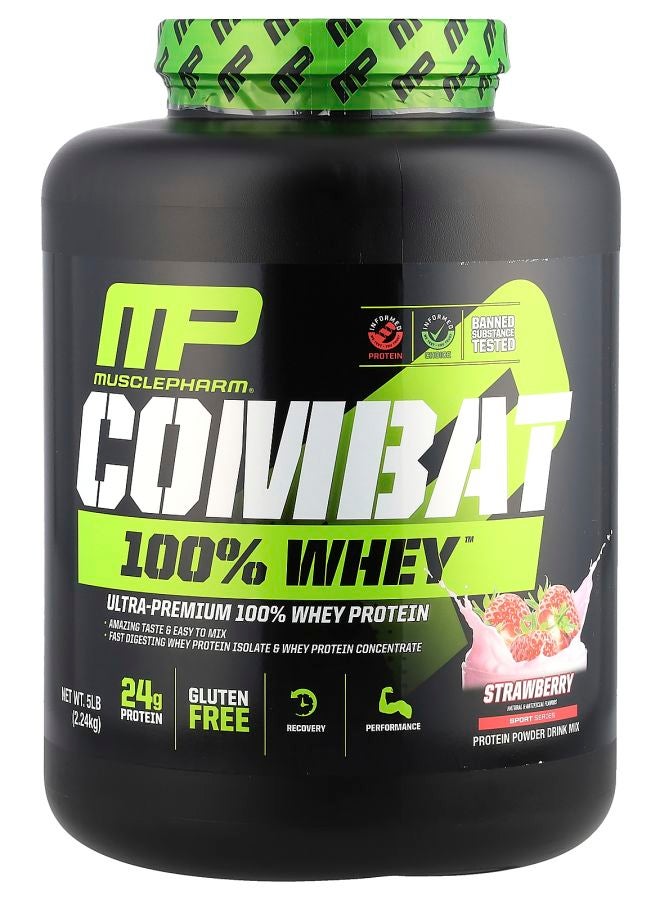 MusclePharm Combat 100% Whey™ Protein Strawberry 5 lb (2.24 kg) - Image 1