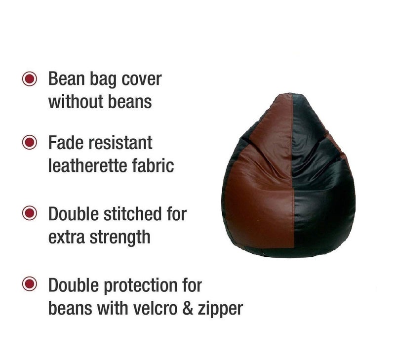 TRUE 2 F Teardrop Bean Bag Cover Without Beans Cover only BlackTan XL - Image 4