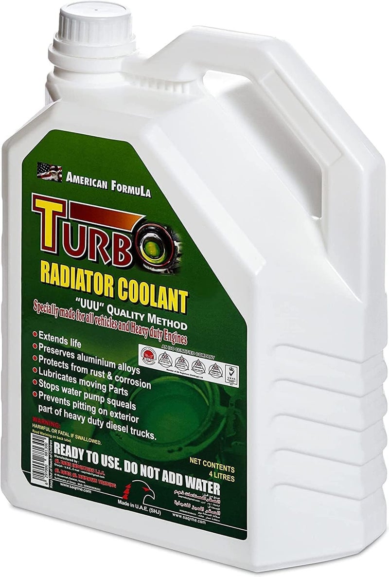 Turbo Radiator Coolant Green 4L (Pack of 4) - High Performance Antifreeze for All Vehicles & Heavy Duty Engines - Image 3