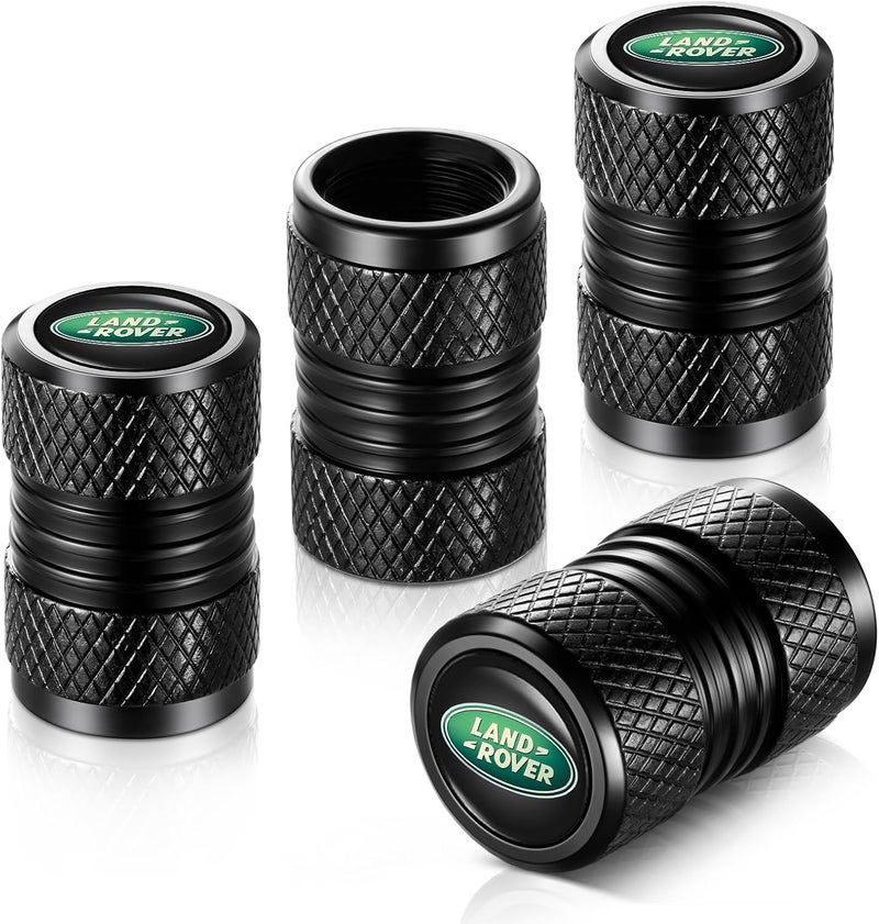 YHEESHIGN Tire Valve Stem Caps, Compatible with Land Rover Series Stem Cap Universal Car Air Cover Car Accessories for Cars, SUV, Truck, Motorcycles 4pcs （Black） - Image 1