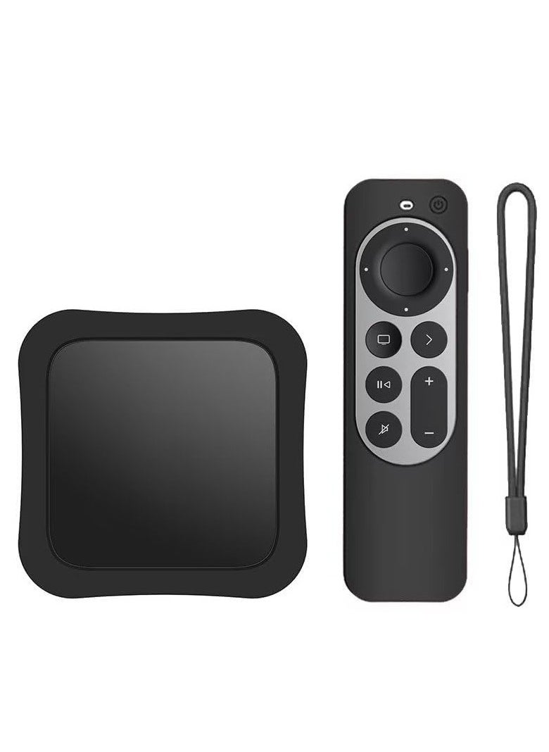 O Ozone Black Silicone Case - Anti-Slip, Shockproof, Drop Proof Protection for TV 4K & Siri Remote 2022 