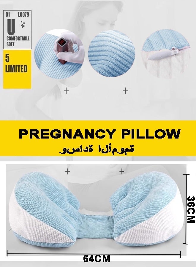 SHAOZHEN Pregnancy Pillow Pregnancy Sleep Pillow Pregnancy Body Pillow Waist Protector + Auxiliary Pillow Removable And Adjustable Supports The Back, Legs, Abdomen, And Buttocks Of Pregnant Women - Image 2