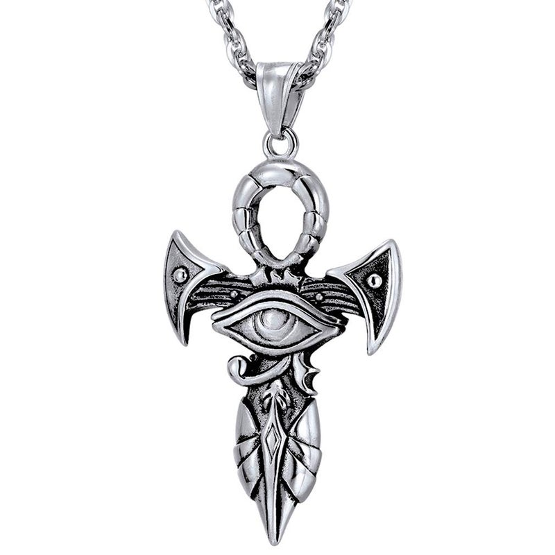 PROSTEEL Ankh Cross Pendant Necklace Amulet Ancient Egyptian Protection Necklace Stainless Steel Men Jewelry - Image 1