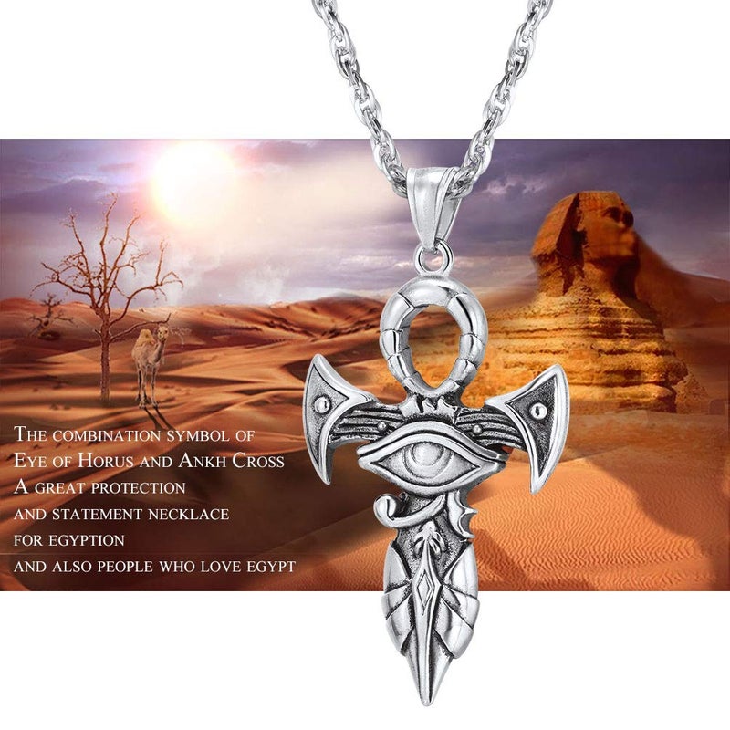 PROSTEEL Ankh Cross Pendant Necklace Amulet Ancient Egyptian Protection Necklace Stainless Steel Men Jewelry - Image 2