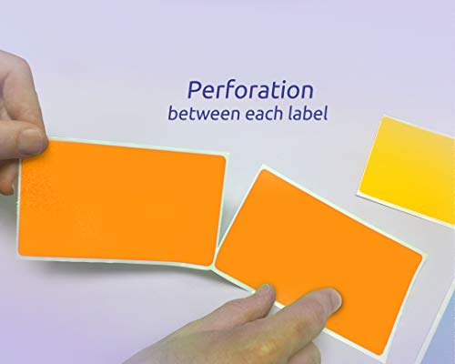 NextDayLabels 500 Rectangle Stickers (3" x 5") - Color Coding Labels Roll - Moving Labels for Boxes, Colored Inventory Stickers for Packing, Organizing, and Storage (Fluorescent Orange) - Image 2