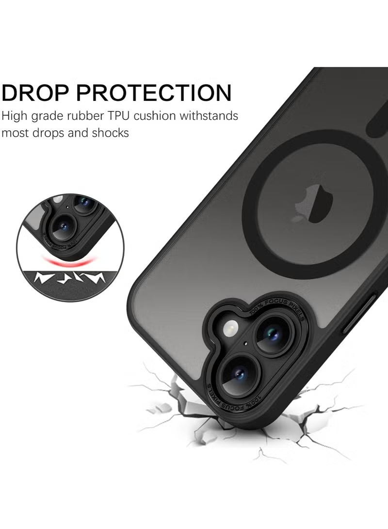 Gecomo iPhone 16 Plus MagSafe Case Magnetic Back Cover,【Full Shockproof Protection】Translucent Matte Back, Slim Phone Cover with Strong Magnet for Apple 16 Plus (2024)(Black) - Image 5