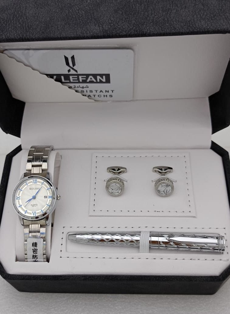 طقم ولادي مكون من :- ساعه-  قلم - كبك- علبه فخمة