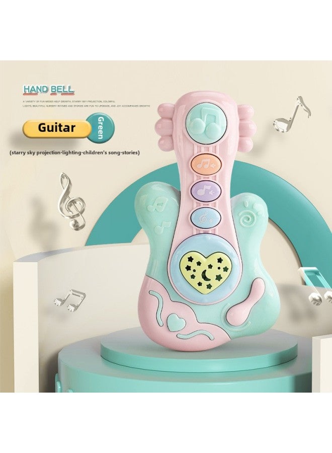 Rocking Bell Toy Baby Bed Bell Rattles Soft Plush Sound Making Toy For Infants Nursery Decoration Entertainment-Color:Music Guitar Green (opp Bag) - Image 1