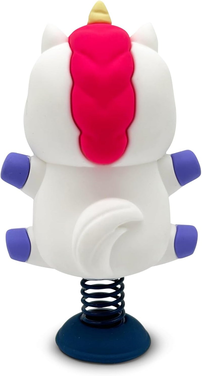 GOOFBALLS Unicorn Dashboard Dancer – Magical Happy Unicorn Bobblehead with Bright Pink Belly and Purple Hooves – Fun Car Accessory and Gift for Anyone Who Needs a Little Magic Plastic - Image 2