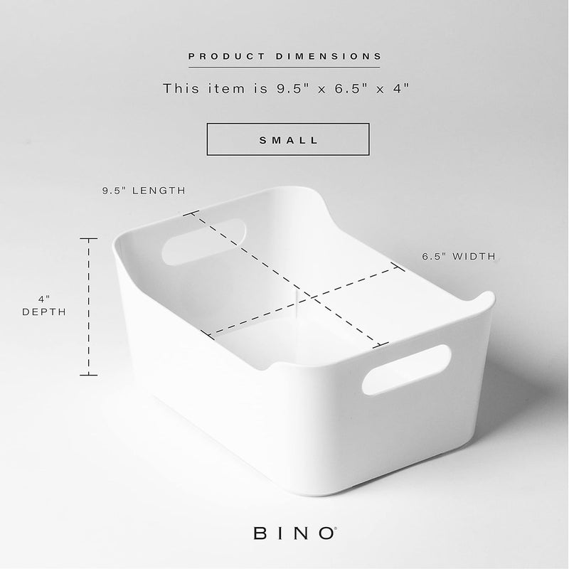 BINO | صناديق تخزين بلاستيكية، كبيرة - عبوة من 2، أبيض | مجموعة SOHO | منظمات المخزن وحاويات التخزين صناديق تنظيم الثلاجة منظم خزانة المطبخ منظم خزانة الأدوية صندوق - Image 3