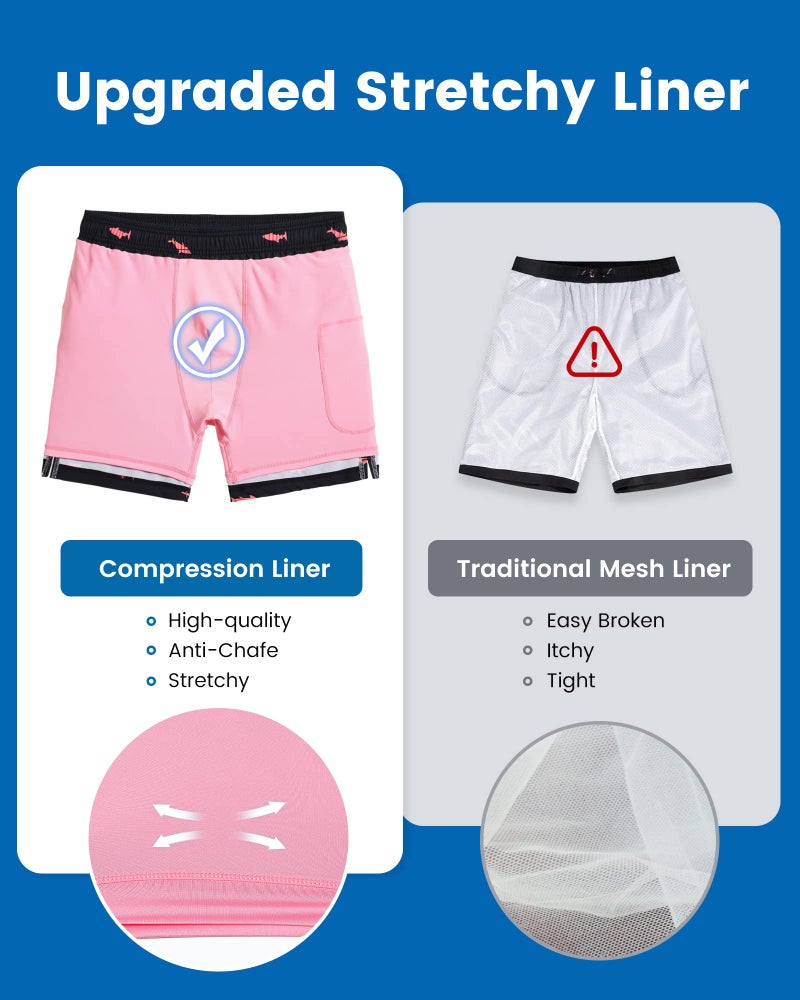 maamgic Swim Trunks Men 2 in 1 Mens Bathing Suit 7 Inch Quick Dry Mens Swimming Trunks with Zipper Pockets - Image 3