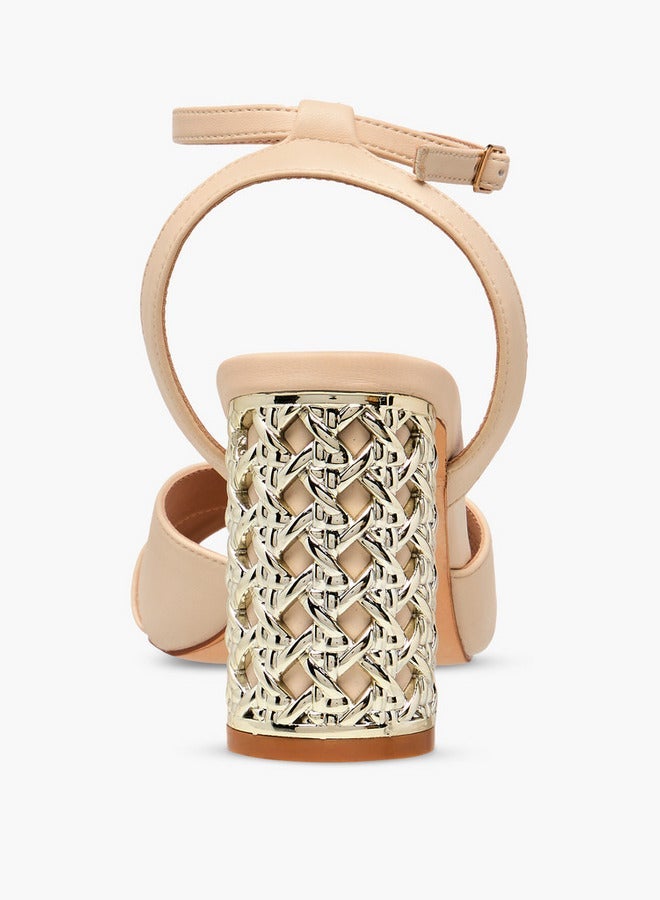 فلورا بيلا من شو إكسبرس صنادل بكعب معدني عريض بحزام متقاطع وإغلاق بإبزيم - Image 5