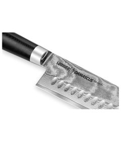 Samura Samura Damascus Santoku Knife | 7 Inch Blade | Ergonomic G-10 handle with  Steel Bolster | Damascus Steel Blade | Durable | Better Control | Precision Cutting  - Image 3