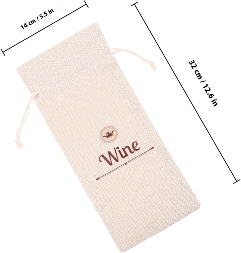 Didiseaon 6pcs Linen Drawstring Wine Bottle Pouches Reusable Wrapping Bags Elegant Packaging for Travel and Party Use - Image 2