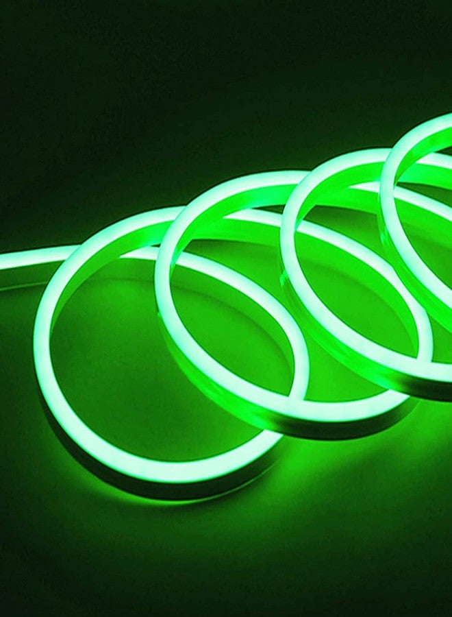 Gesto 16.4Feet Long with 12V Adaptor LED Strip Neon Rope Lights,Flat Silicone Neon Rope Light Flexible Cuttable String, IP65 Waterproof LED Strips for Indoor Outdoor Decoration (Green) - Image 2