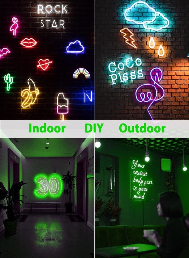 Gesto 16.4Feet Long with 12V Adaptor LED Strip Neon Rope Lights,Flat Silicone Neon Rope Light Flexible Cuttable String, IP65 Waterproof LED Strips for Indoor Outdoor Decoration (Green) - Image 4