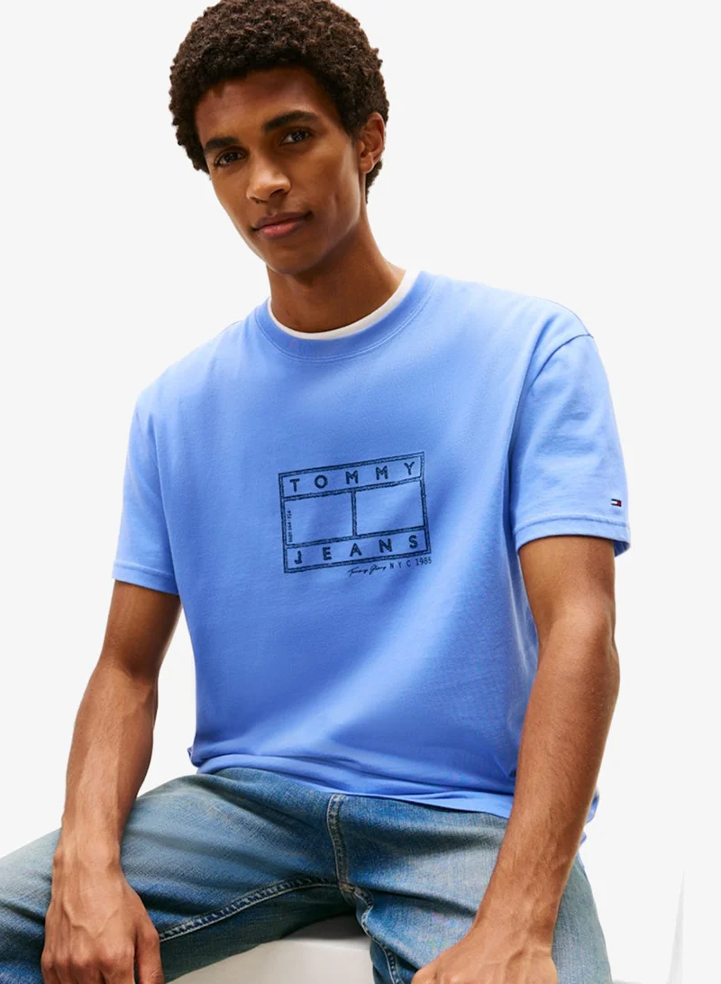 TOMMY JEANS  Regular Center Crew Neck T-Shirt for Men | Best Price UAE