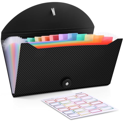 Nicecho Receipt Coupon Organizer, 13 Pockets Small Accordion File Organizer with Labels for Receipt Cards, Bill Business, Coupons Storage, 10.2X 5.1 Inches - Image 1
