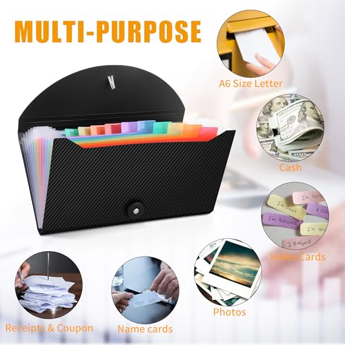 Nicecho Receipt Coupon Organizer, 13 Pockets Small Accordion File Organizer with Labels for Receipt Cards, Bill Business, Coupons Storage, 10.2X 5.1 Inches - Image 4