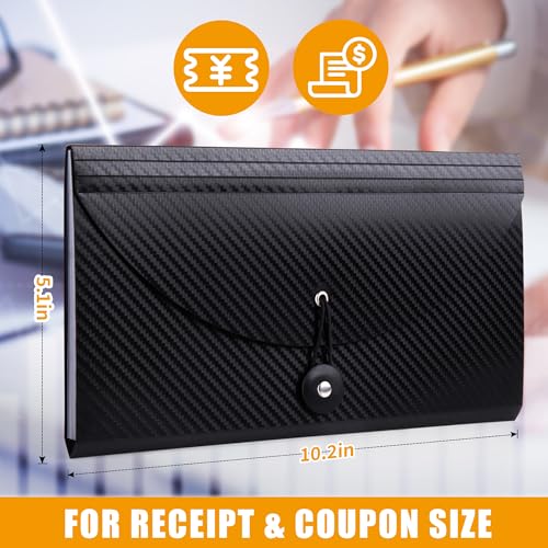 Nicecho Receipt Coupon Organizer, 13 Pockets Small Accordion File Organizer with Labels for Receipt Cards, Bill Business, Coupons Storage, 10.2X 5.1 Inches - Image 2