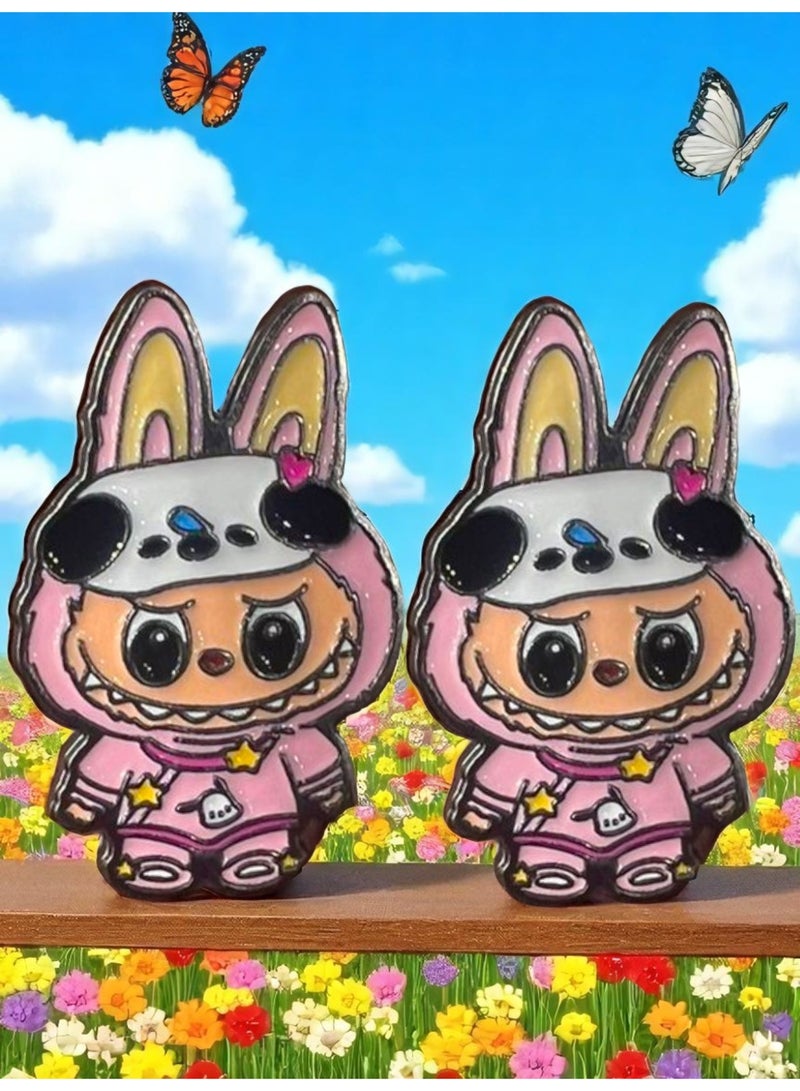 لابوبو قطعتان من ملصقات لابوبو المعدنية العشوائية لأجهزة الكمبيوتر المحمولة أو أي سطح أملس - Image 2