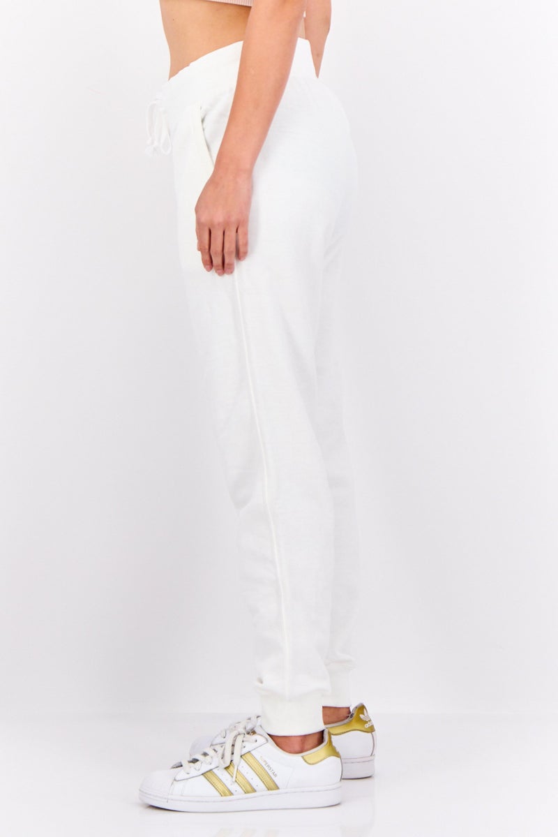 Champion Women Sportswear Fit Embroidered  Logo Training Sweatpants, White  - Image 2