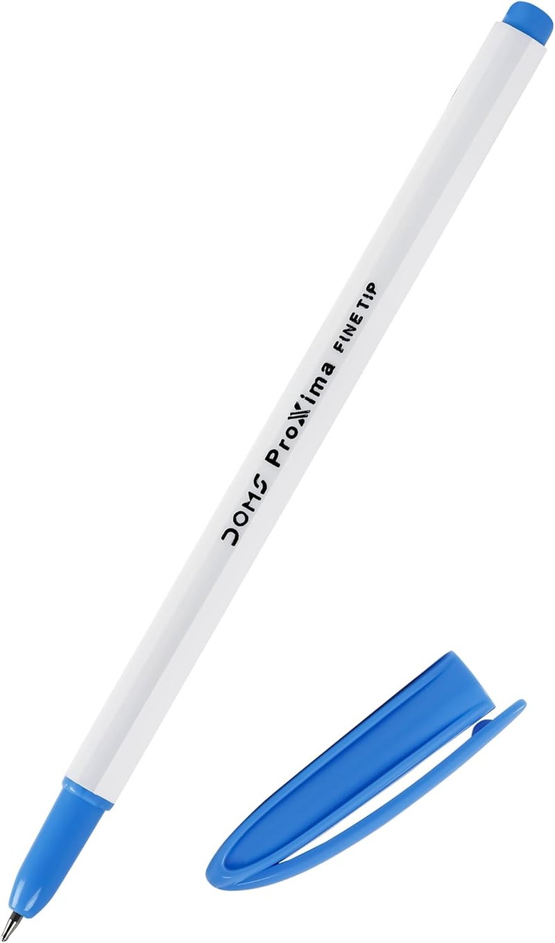 Doms Proxima Ball Pen Jar Pack | Fine Tip Ball Pen | Smooth Writing with Comfortable Grip | Ideal for Home, Office & General Purpose | Blue Ink, 25 Pens Pack - Image 1