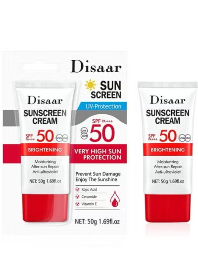 كريم واقي من الشمس لتفتيح البشرة وحماية عالية من الشمس SPF 50 PA+++ 50 جم