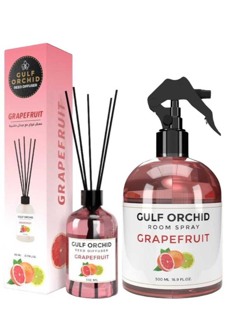 Gulf Orchid ROOM SPRAY GRAPEFRUIT 500 ml + REED DIFFUSER GRAPEFRUIT 110 ml 