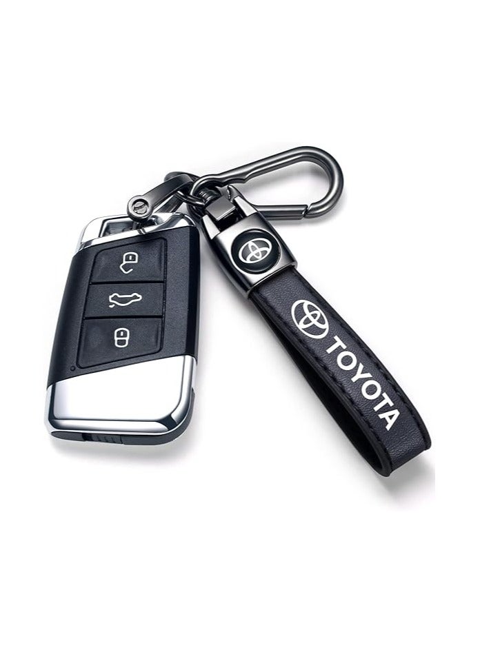 بيوينتي سلسلة مفاتيح سيارة تويوتا من الجلد الأصلي الفاخر للرجال والنساء - إكسسوارات متينة لحلقة المفاتيح، هدية مثالية للعائلة، هدية لعشاق السيارات - Image 5
