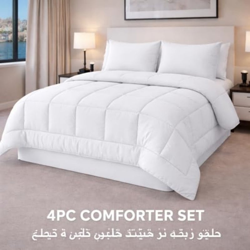 4-Piece King Down Alternative Comforter Set,,All-Season Ultra Soft Microfiber Duvet Set, Lightweight and Cozy, Stylish Hotel Quality Bedding - Image 5