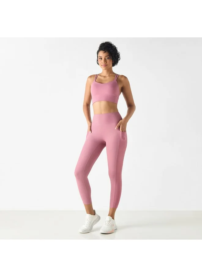 Kappa Kappa Ribbed Leggings with Pockets and Elasticated Waistband