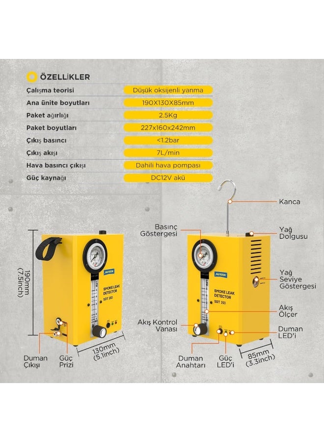 AUTOOL EVAP Vacuum Automotive Smoke Machine Leak Detector Diagnostic Tester - Image 5