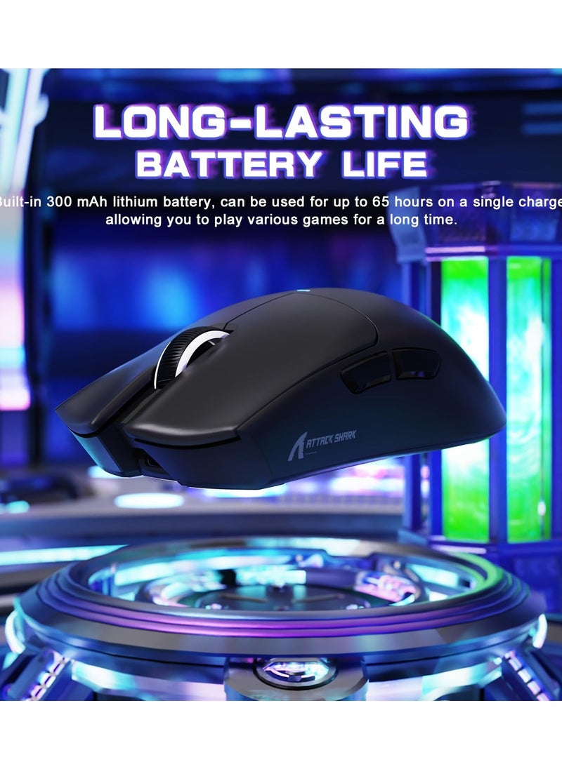 X11SE Ultra-Light Wireless Gaming Mouse, Tri-Mode-2.4G/USB-C Wired/BT, PixArt PAW3311 Gaming Sensor, 22KDPI, 5 Programmable Buttons for Laptop, PC, Mac Gamer (Black&Sticker)