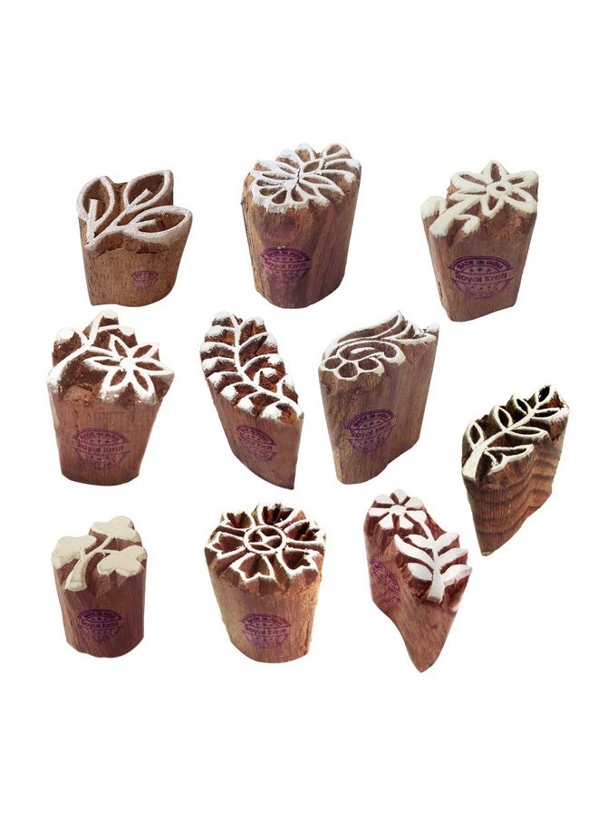 Henna Print Stamps Attractive Small Floral Leaf Shape Wooden Blocks (Set Of 10) - pzsku/Z3CBC6735089049CF4A94Z/45/_/1720073014/e287c8b3-02d4-45bd-9592-2292f86f7960