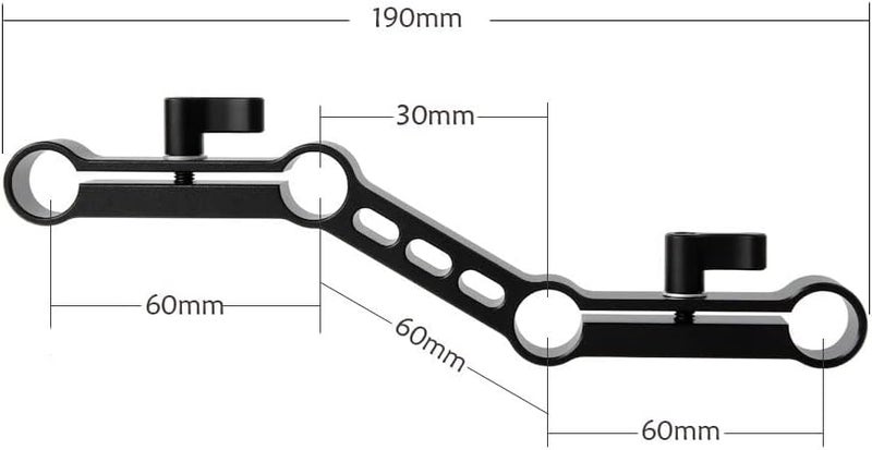 NICEYRIG Z-Shape Offset Raised 15mm Rail Rod Clamp Ajustable Levers for 15mm Rods on DSLR Camera Shoulder Rig - Image 4