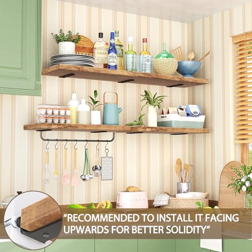 Goovilla Shelf Brackets 12 Inch, 6 Pack Floating Shelf Bracket, Heavy Duty Shelf Brackets for Wood Shelves, Black Metal Wall Shelving Brackets, 12" Shelf Support Brackets with 160 lb. Load Capacity - Image 2