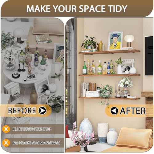 Goovilla Shelf Brackets 12 Inch, 6 Pack Floating Shelf Bracket, Heavy Duty Shelf Brackets for Wood Shelves, Black Metal Wall Shelving Brackets, 12" Shelf Support Brackets with 160 lb. Load Capacity - Image 5