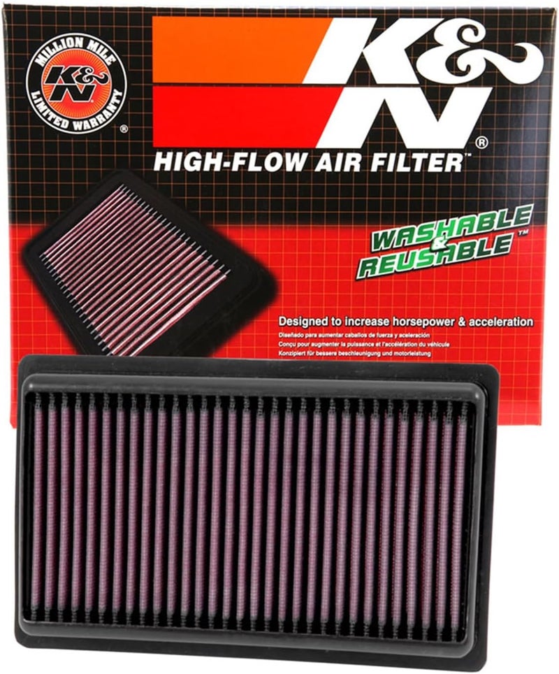 K+N K&N Engine Air Filter: Reusable, Clean Every 75,000 Miles, Washable, Premium, Replacement Car Air Filter: Compatible with 2014-2019 Infiniti Q50 V6, 33-5014 - Image 1