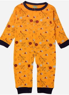 Babies Basic Printed Cotton Long Sleeves Sleepsuit  - Image 1