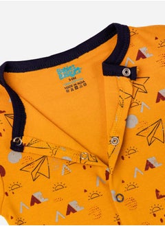 Babies Basic Printed Cotton Long Sleeves Sleepsuit  - Image 3